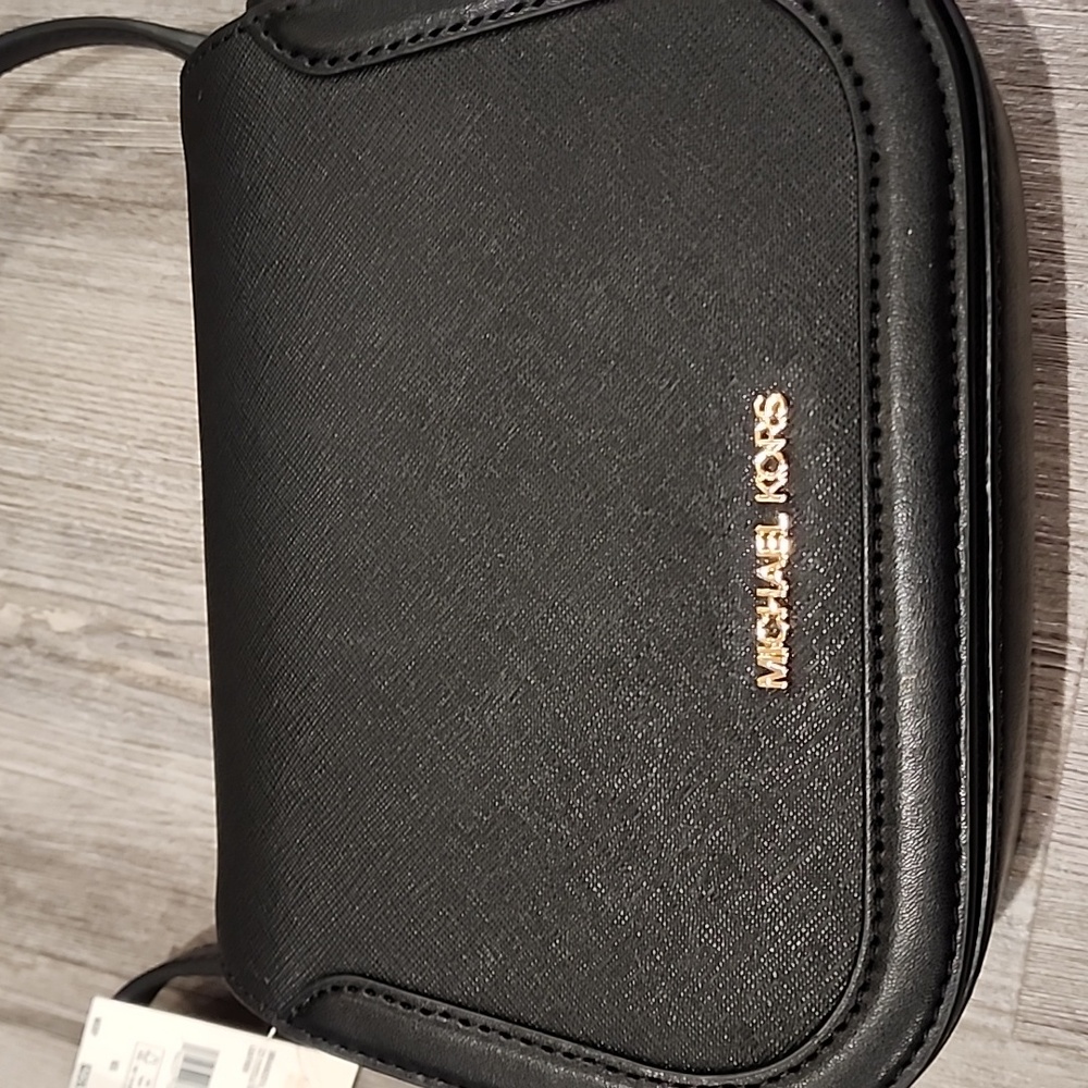 Michael Kors Black Lucie Small Saddle Crossbody Bag